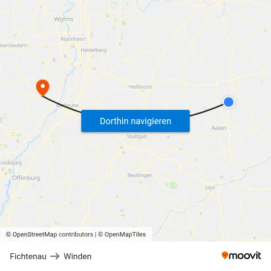 Fichtenau to Winden map