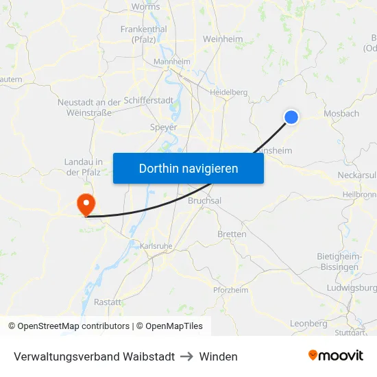 Verwaltungsverband Waibstadt to Winden map