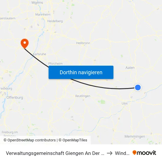 Verwaltungsgemeinschaft Giengen An Der Brenz to Winden map
