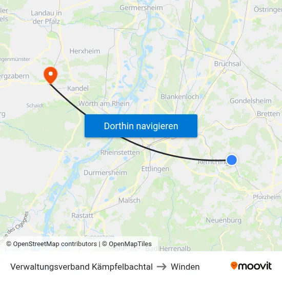 Verwaltungsverband Kämpfelbachtal to Winden map