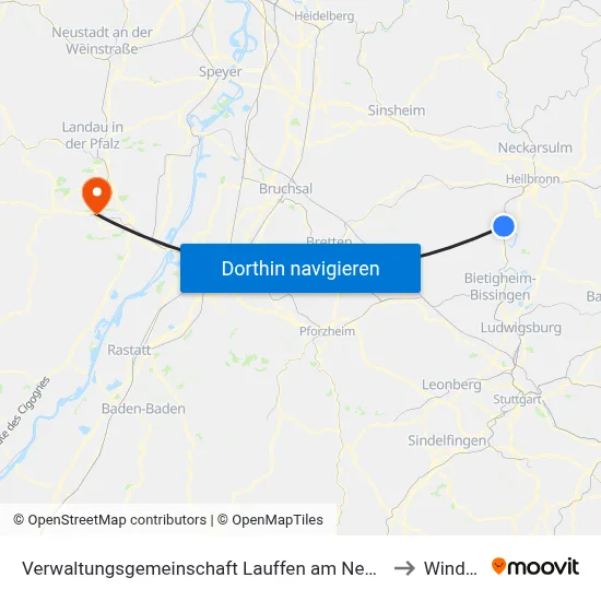 Verwaltungsgemeinschaft Lauffen am Neckar to Winden map