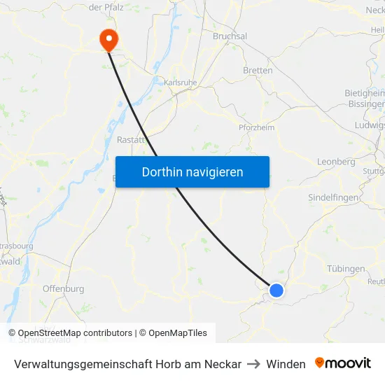 Verwaltungsgemeinschaft Horb am Neckar to Winden map