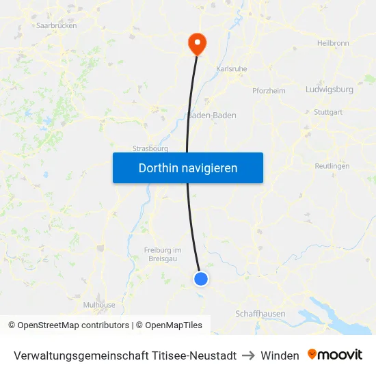 Verwaltungsgemeinschaft Titisee-Neustadt to Winden map