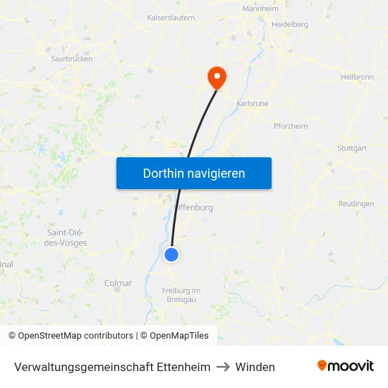 Verwaltungsgemeinschaft Ettenheim to Winden map