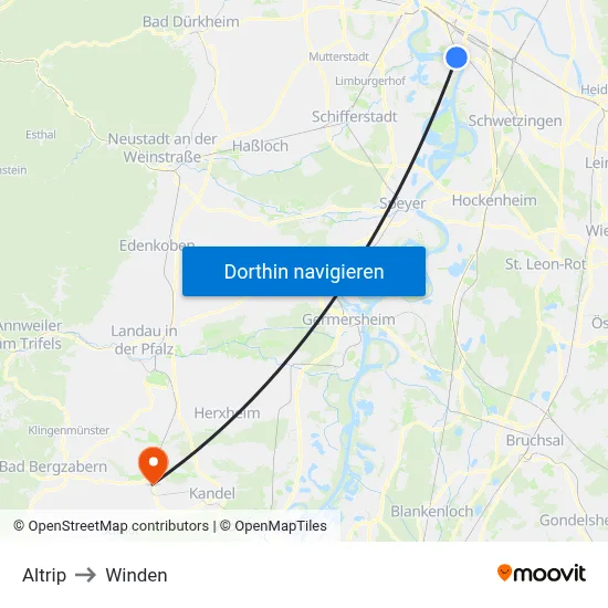 Altrip to Winden map