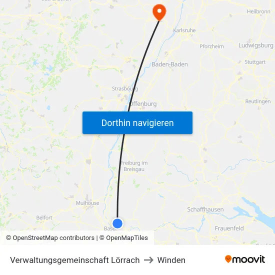Verwaltungsgemeinschaft Lörrach to Winden map