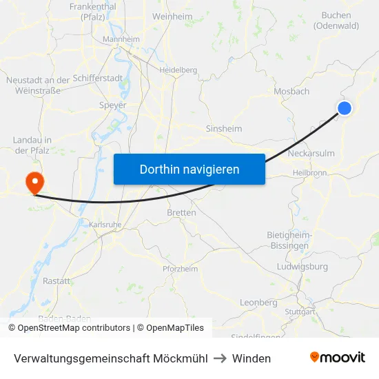Verwaltungsgemeinschaft Möckmühl to Winden map