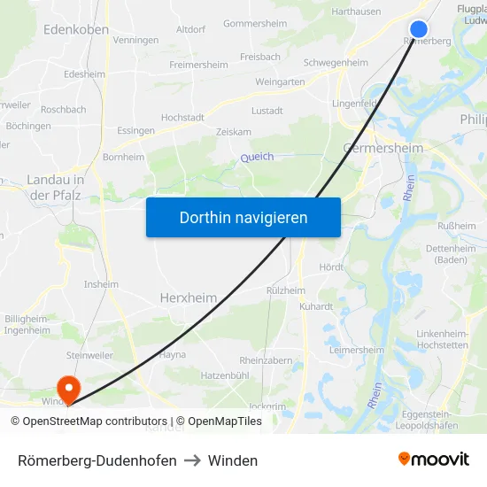 Römerberg-Dudenhofen to Winden map