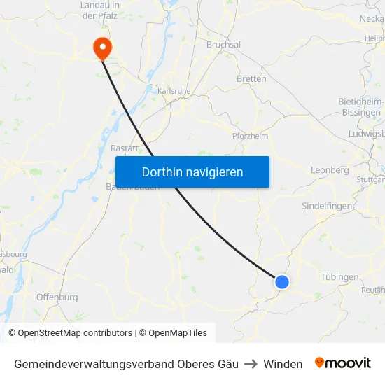 Gemeindeverwaltungsverband Oberes Gäu to Winden map