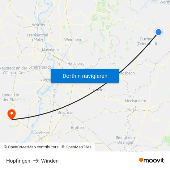 Höpfingen to Winden map