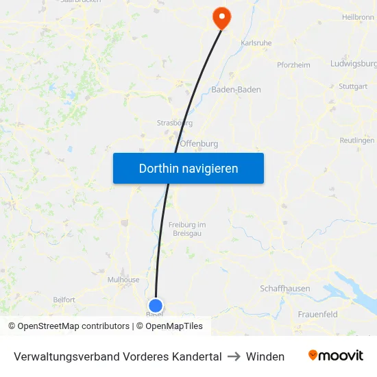 Verwaltungsverband Vorderes Kandertal to Winden map