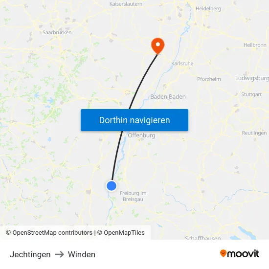 Jechtingen to Winden map
