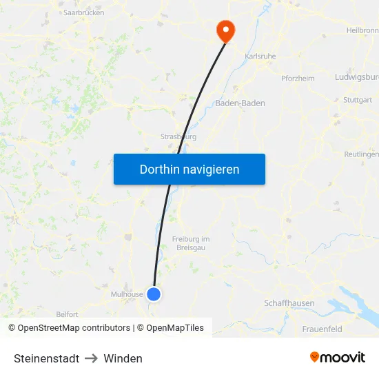 Steinenstadt to Winden map