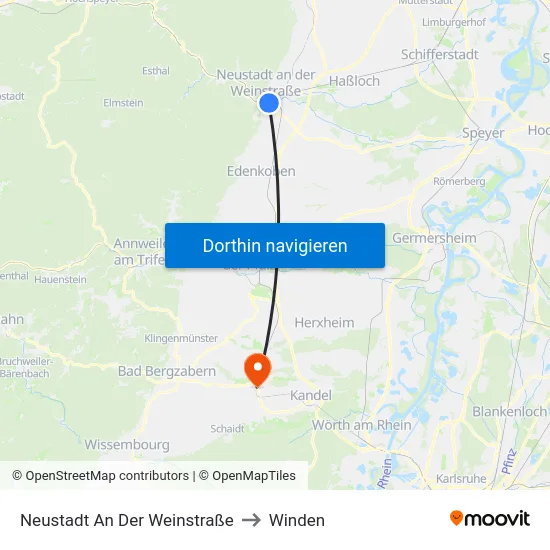 Neustadt An Der Weinstraße to Winden map