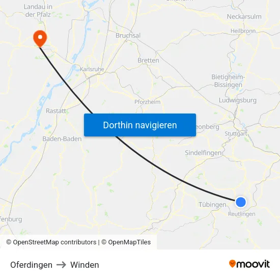 Oferdingen to Winden map