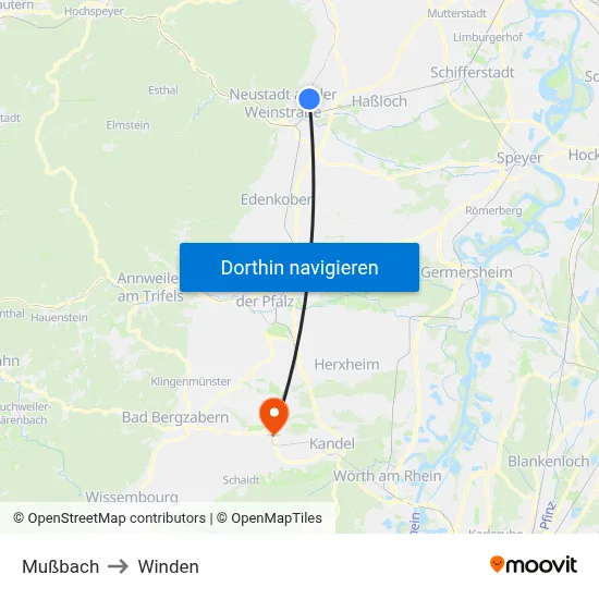 Mußbach to Winden map