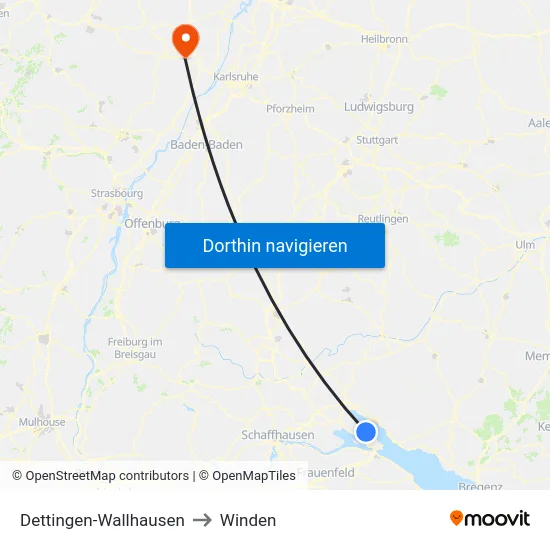 Dettingen-Wallhausen to Winden map