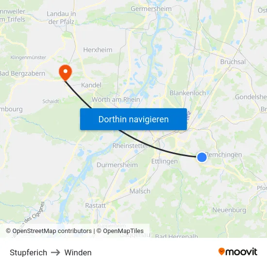 Stupferich to Winden map