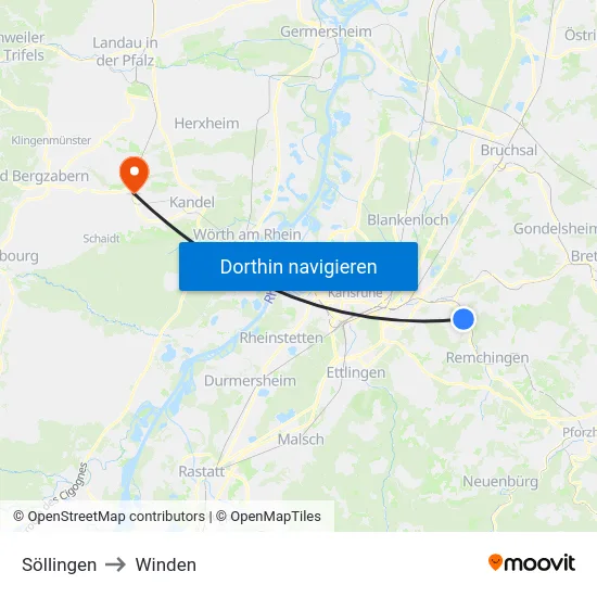 Söllingen to Winden map