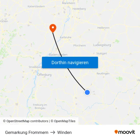 Gemarkung Frommern to Winden map