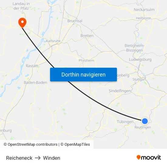 Reicheneck to Winden map