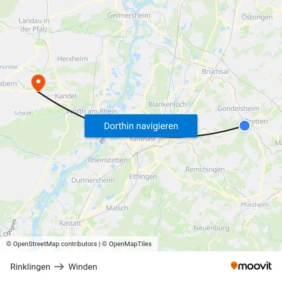 Rinklingen to Winden map