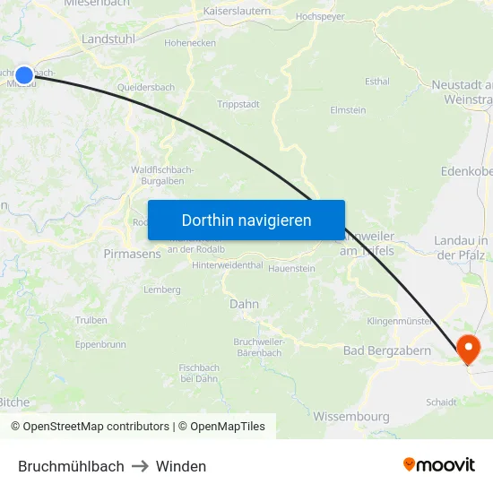 Bruchmühlbach to Winden map