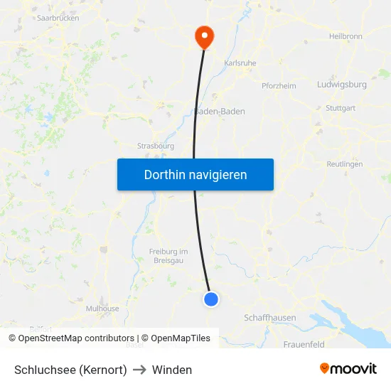 Schluchsee (Kernort) to Winden map