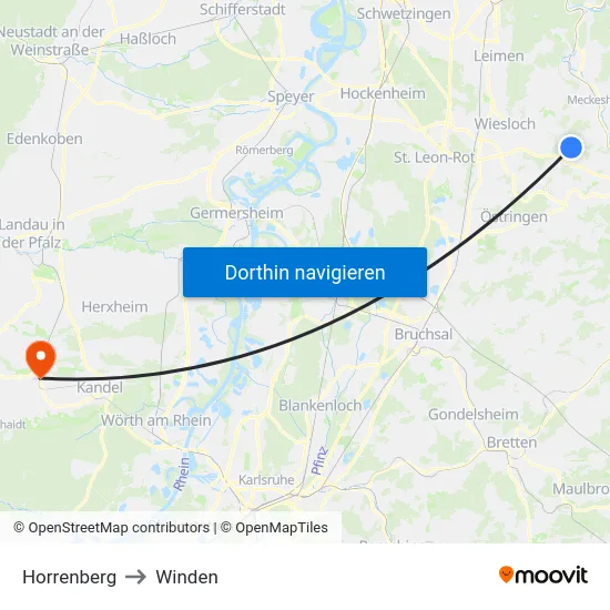 Horrenberg to Winden map