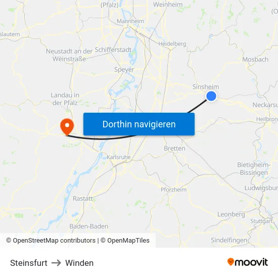 Steinsfurt to Winden map