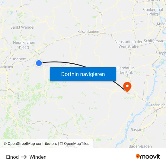 Einöd to Winden map