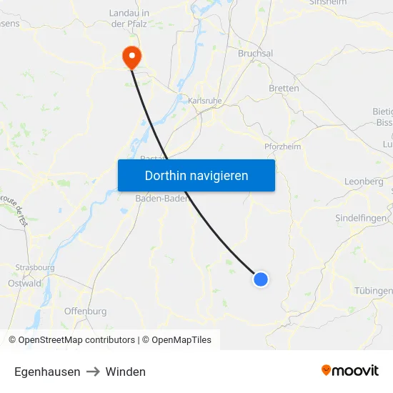 Egenhausen to Winden map