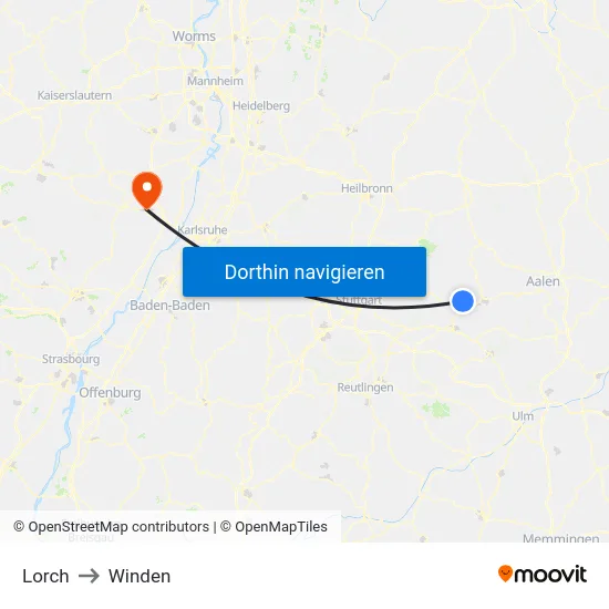 Lorch to Winden map