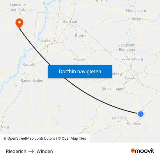 Riederich to Winden map