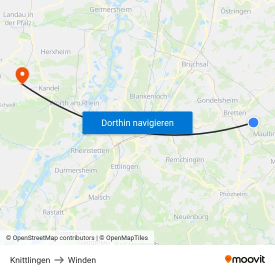Knittlingen to Winden map