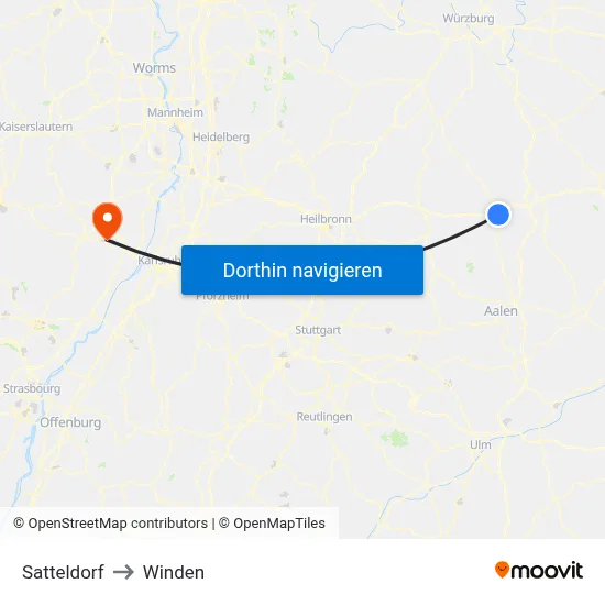 Satteldorf to Winden map