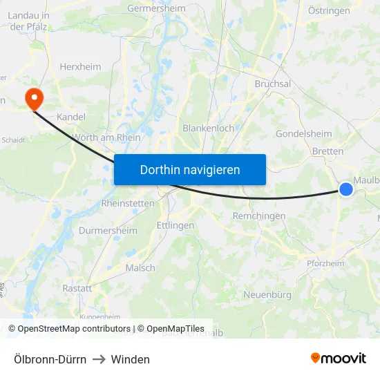 Ölbronn-Dürrn to Winden map