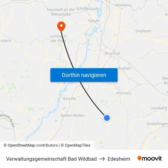 Verwaltungsgemeinschaft Bad Wildbad to Edesheim map