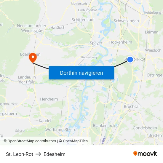 St. Leon-Rot to Edesheim map