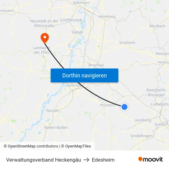 Verwaltungsverband Heckengäu to Edesheim map