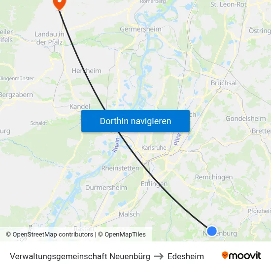 Verwaltungsgemeinschaft Neuenbürg to Edesheim map