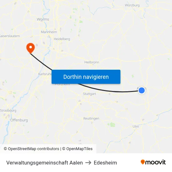 Verwaltungsgemeinschaft Aalen to Edesheim map