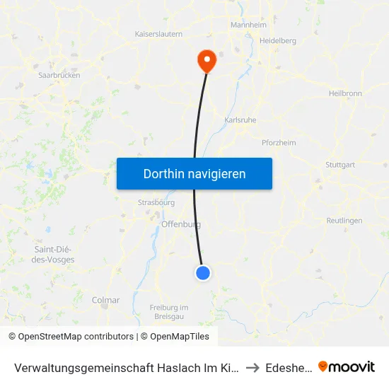Verwaltungsgemeinschaft Haslach Im Kinzigtal to Edesheim map