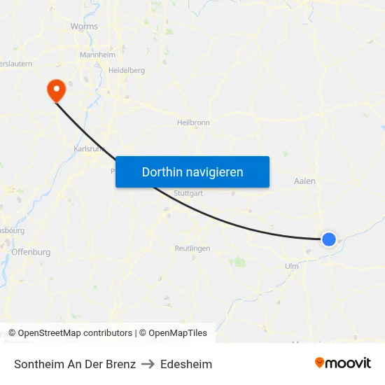 Sontheim An Der Brenz to Edesheim map