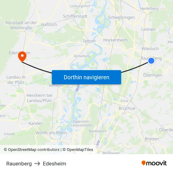 Rauenberg to Edesheim map