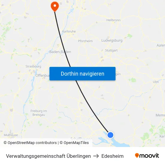 Verwaltungsgemeinschaft Überlingen to Edesheim map