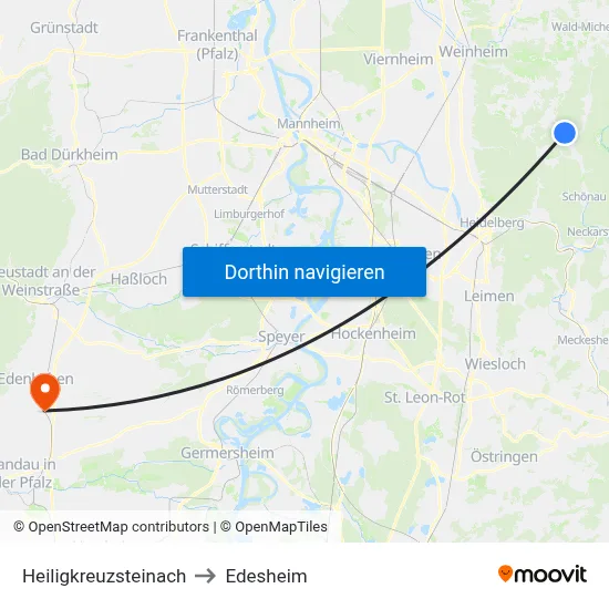 Heiligkreuzsteinach to Edesheim map
