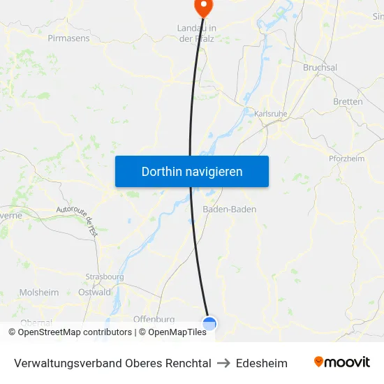 Verwaltungsverband Oberes Renchtal to Edesheim map