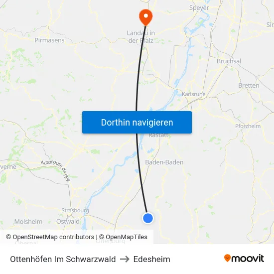 Ottenhöfen Im Schwarzwald to Edesheim map
