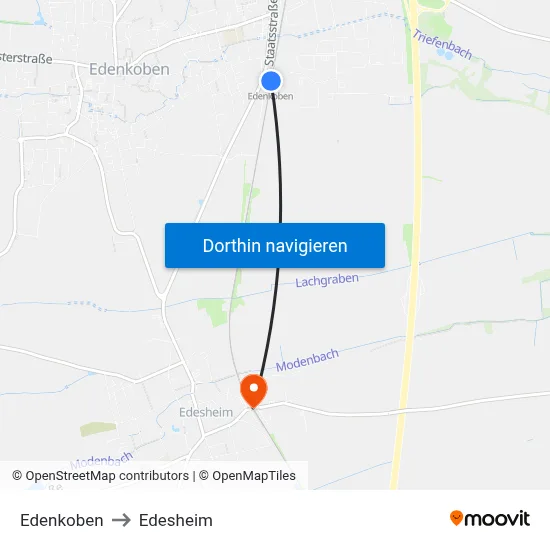 Edenkoben to Edesheim map